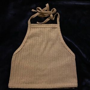 Open back crop tank top
